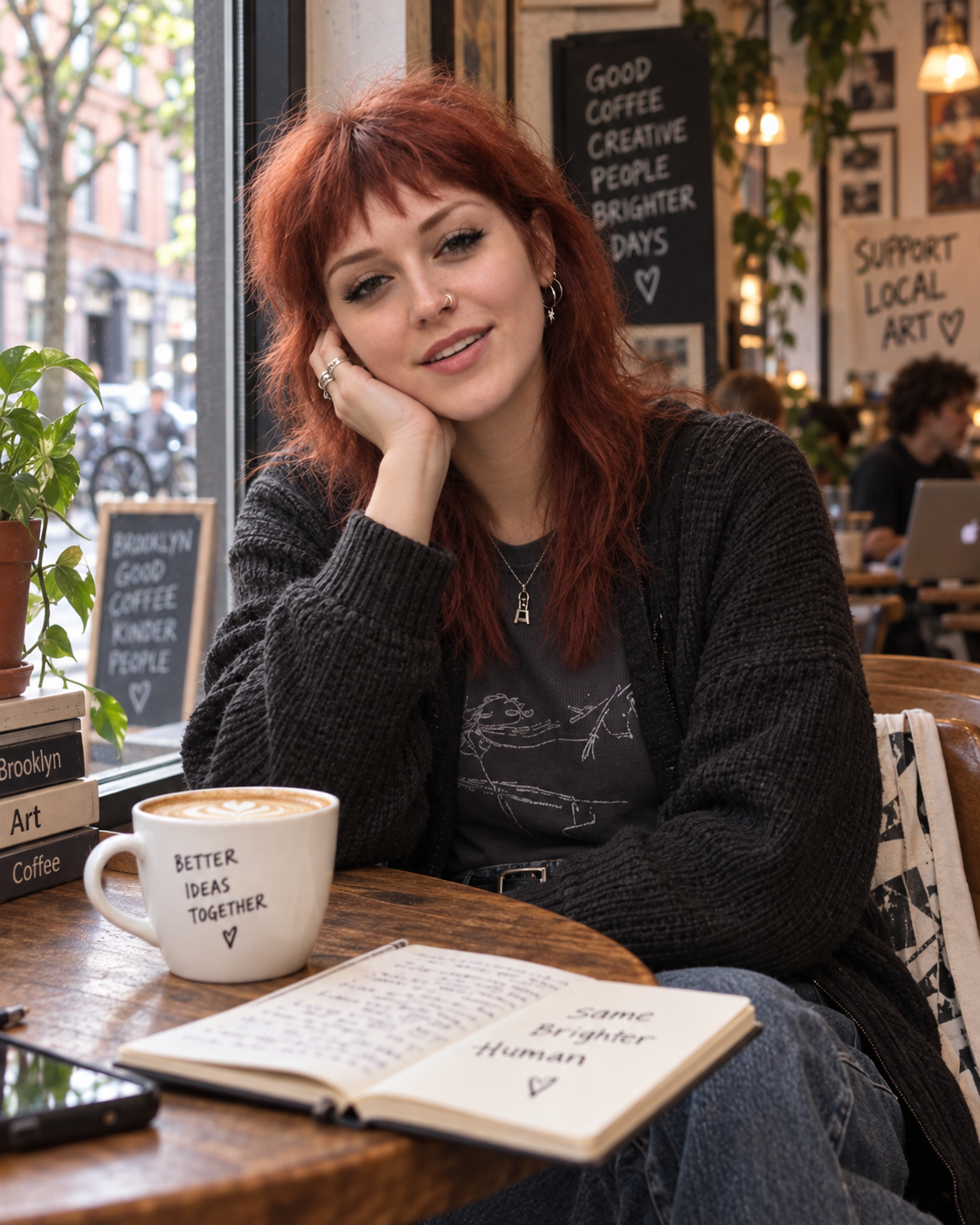 Coffee, notebooks, and a table by the window — basically my natural habitat.